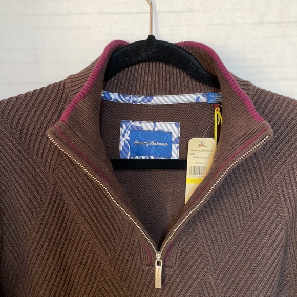 Tommy Bahama Men Cashmere Cotton Mix Half Zipper Sweater Size M - Picture 3 of 10